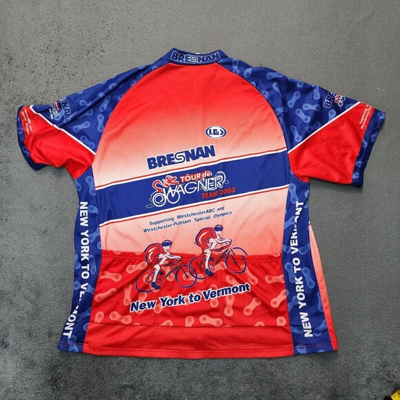 Louis Garneau Men's Cycling Jersey Red 2003 Tour De Wagner Size 2XL - Picture 3 of 14